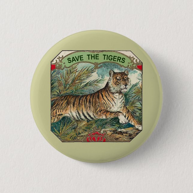 Retten Sie die Tiger Button (Vorderseite)