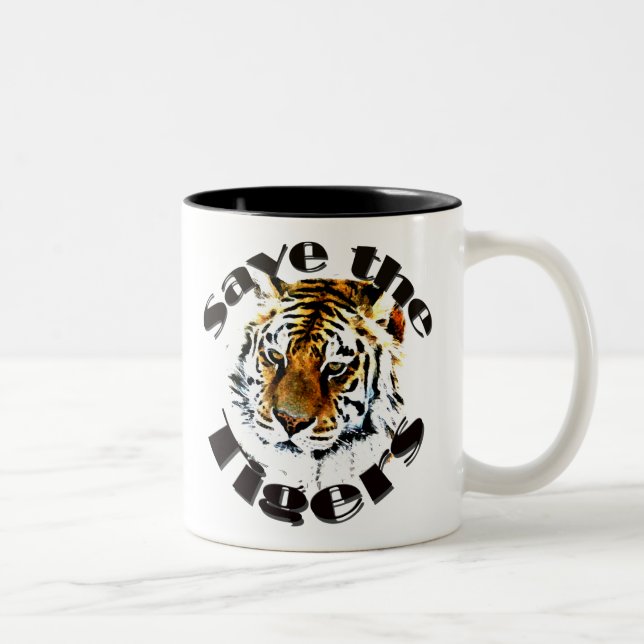 Retten Sie die Tiger Zweifarbige Tasse (Rechts)