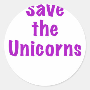 Retten Sie die Unicorns Runder Aufkleber