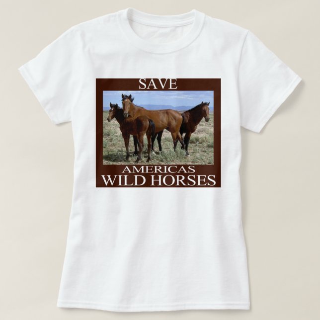 Retten Sie die wilden Pferde T-Shirt (Design vorne)