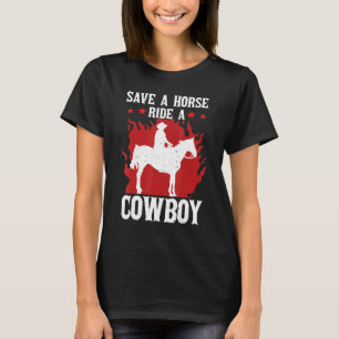 Retten Sie ein Pferd reiten Cowboy Gallop für Männ T-Shirt