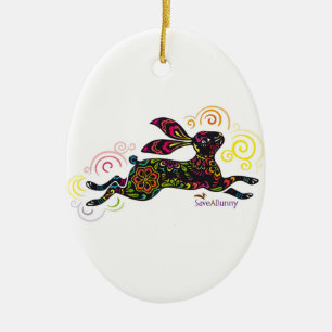 Retten Sie eine Häschen-Kunst-Verzierung Keramik Ornament