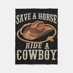 Retten Sie eine Pferdereifahrt Ein Cowboy Der Sonn Fleecedecke