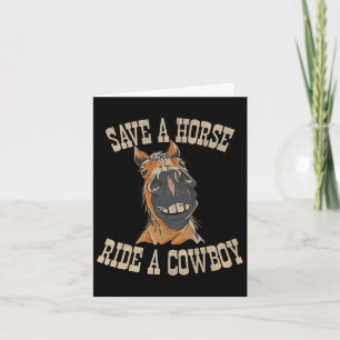 Retten Sie eine Pferdereifahrt Ein Cowboy Der Sonn Karte