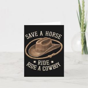 Retten Sie eine Pferdereifahrt Ein Cowboy Der Sonn Karte