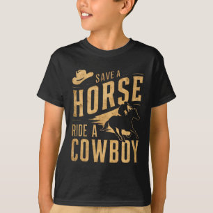 Retten Sie eine Pferdereifahrt Ein Cowboy Der Sonn T-Shirt