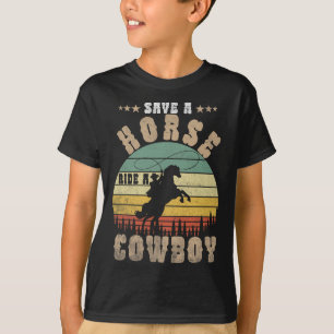Retten Sie eine Pferdereifahrt Ein Cowboy Funny Re T-Shirt