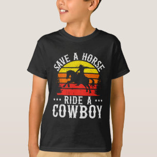 Retten Sie eine Pferdereifahrt Ein Cowboy Western T-Shirt