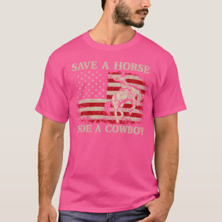 Retten Sie eine Pferdereise auf einem Reitpferd, d T-Shirt