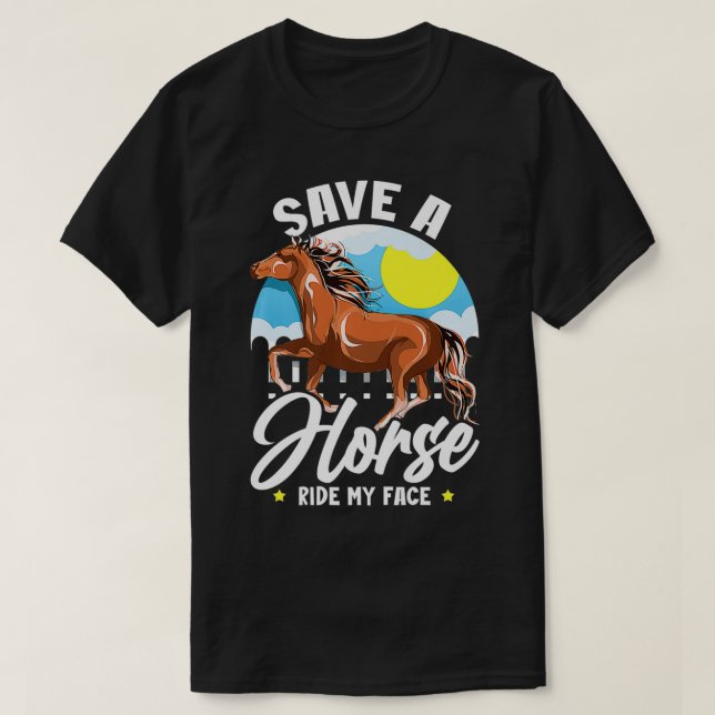 Retten Sie eine Pferderoute mit dem Sprichwort Mem T-Shirt (Design vorne)