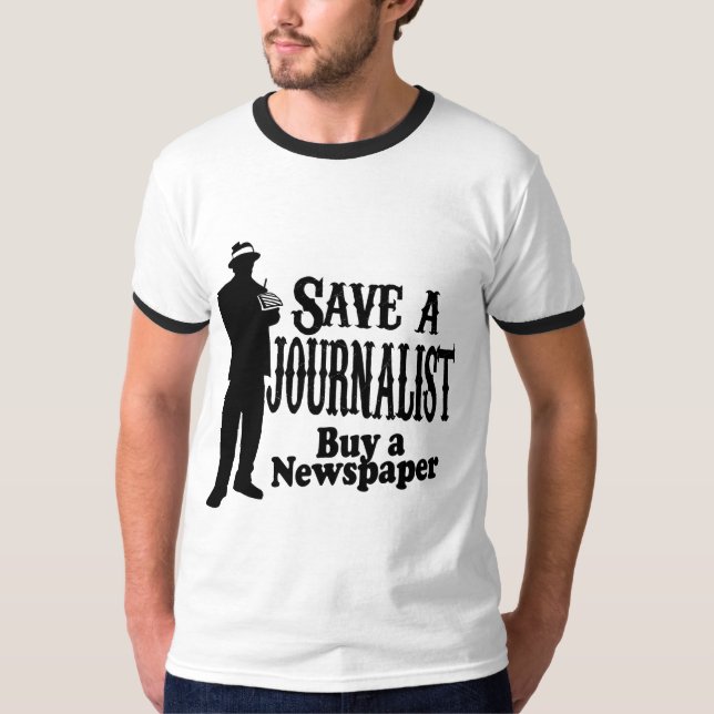 retten Sie einem Journalistkauf eine Zeitung T-Shirt (Vorderseite)