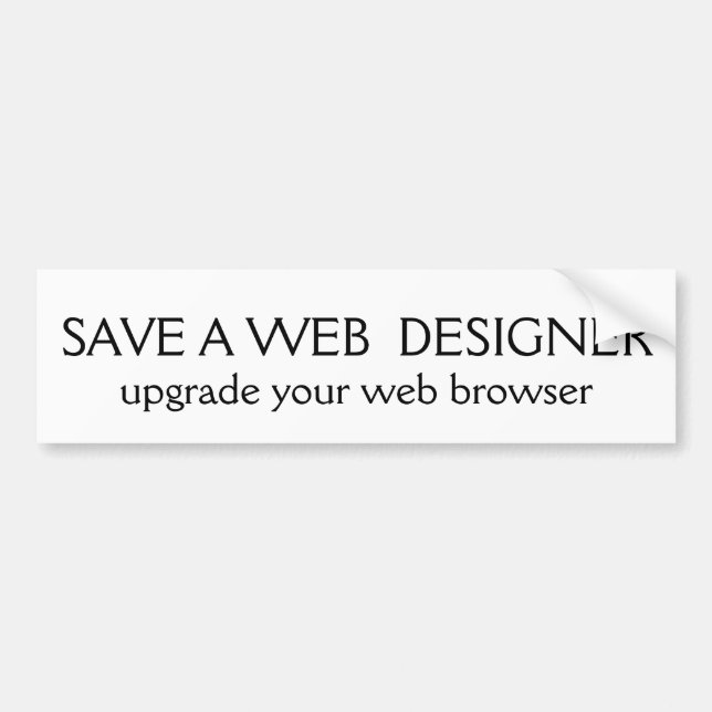 RETTEN Sie EINEN NETZ-DESIGNER, verbessern Sie Ihr Autoaufkleber (Vorne)