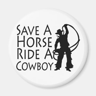 Retten Sie einen Pferdereiten Ein Cowboy 2 Magnet