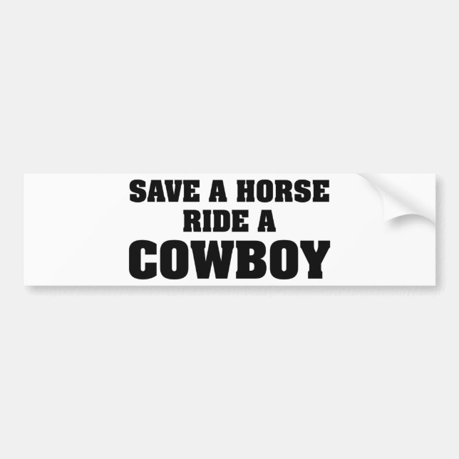 Retten Sie einen Pferdereiten einen Cowboy Autoaufkleber (Vorne)