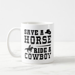 Retten Sie einen Pferdereiten einen Cowboy Kaffeetasse