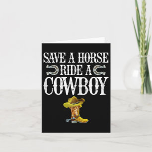 Retten Sie einen Pferdereiten einen Cowboy Karte