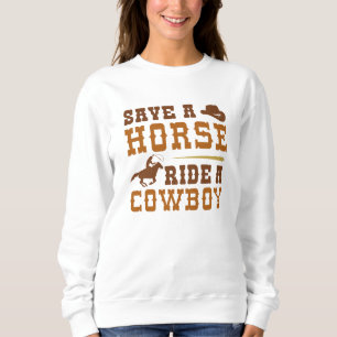 Retten Sie einen Pferdereiten einen Cowboy Sweatshirt