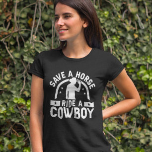 Retten Sie einen Pferdereiten einen Cowboy T-Shirt