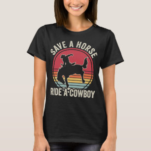 Retten Sie einen Pferdereiten einen Cowboy T-Shirt