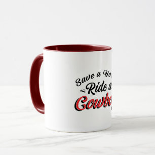 Retten Sie einen Pferdereiten einen Cowboy Tasse