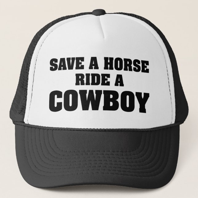 Retten Sie einen Pferdereiten einen Cowboy Truckerkappe (Vorderseite)