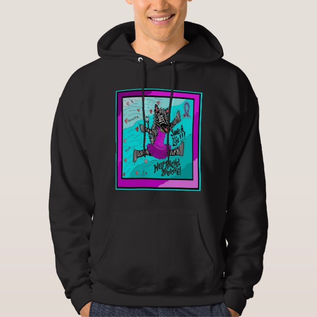 Retten Sie einen Zebra!! Hoodie (Vorderseite)
