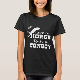 RETTEN Sie einer PFERDEfahrt ein COWBOY Damen T-Shirt