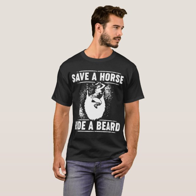 retten Sie einer Pferdefahrt einen Bart T-Shirt (Vorne ganz)