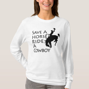 Retten Sie einer Pferdefahrt einen Cowboy T-Shirt