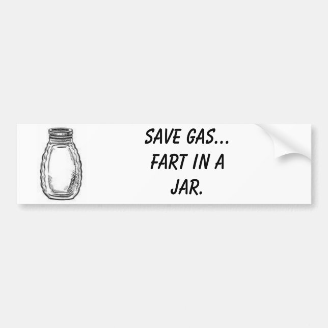 Retten Sie Gas… Furz in einem Glas Autoaufkleber (Vorne)