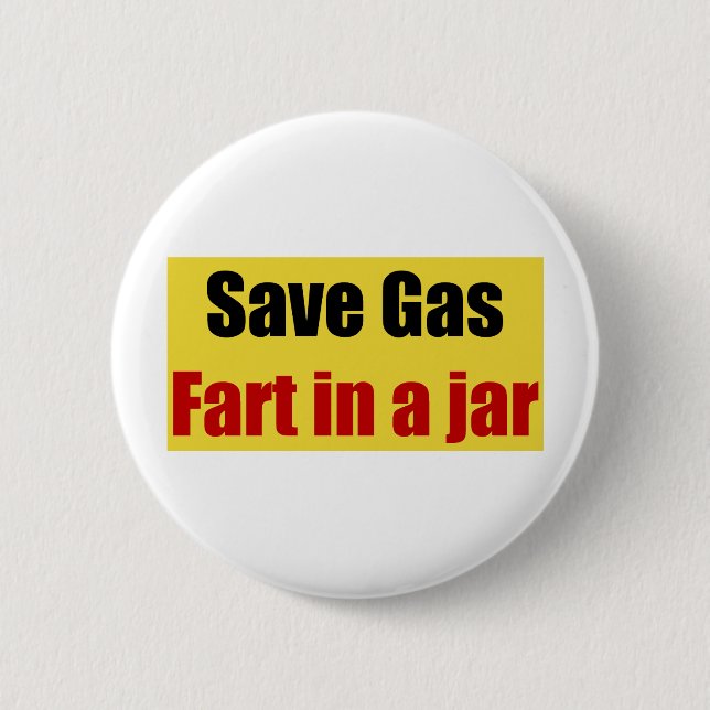 Retten Sie Gas-Furz in einem Glas Button (Vorderseite)