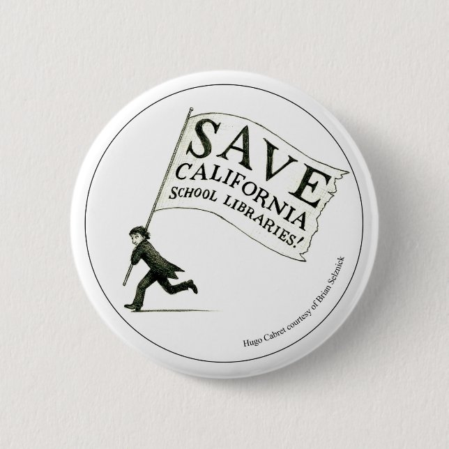 Retten Sie Kalifornien-Schulbibliotheken - Kreis Button (Vorderseite)