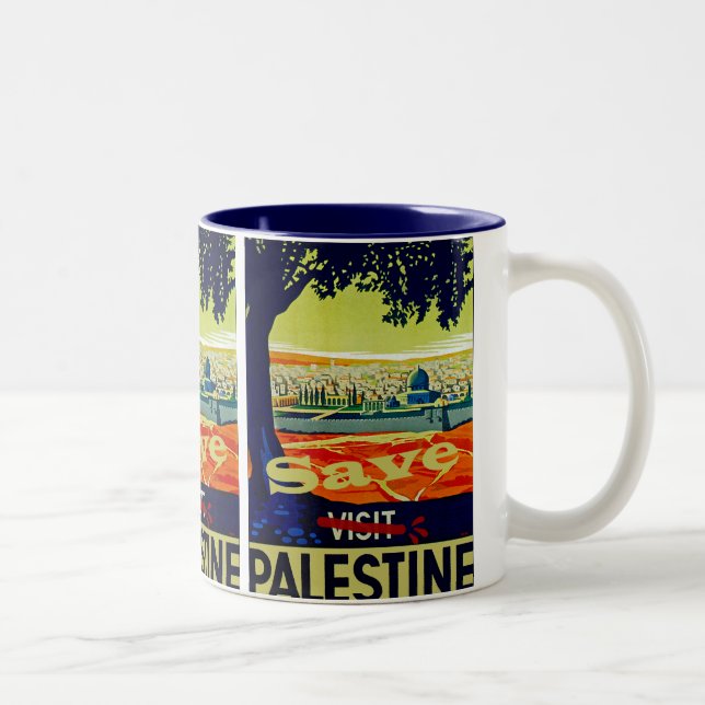 Retten Sie Palästina Zweifarbige Tasse (Rechts)