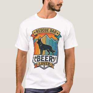 Retten Sie Papa Bierliebhaber Hund Vintage-Sonnenu T-Shirt