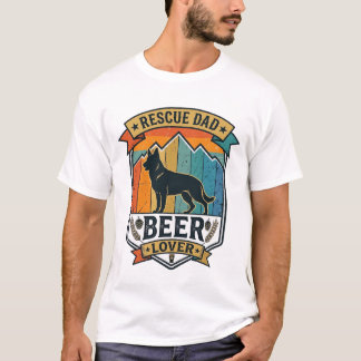Retten Sie Papa Bierliebhaber Hund Vintage-Sonnenu T-Shirt