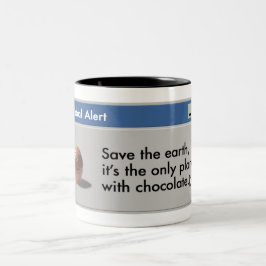 Retten Sie Planeten-Schokoladen-Tasse! Zweifarbige Tasse