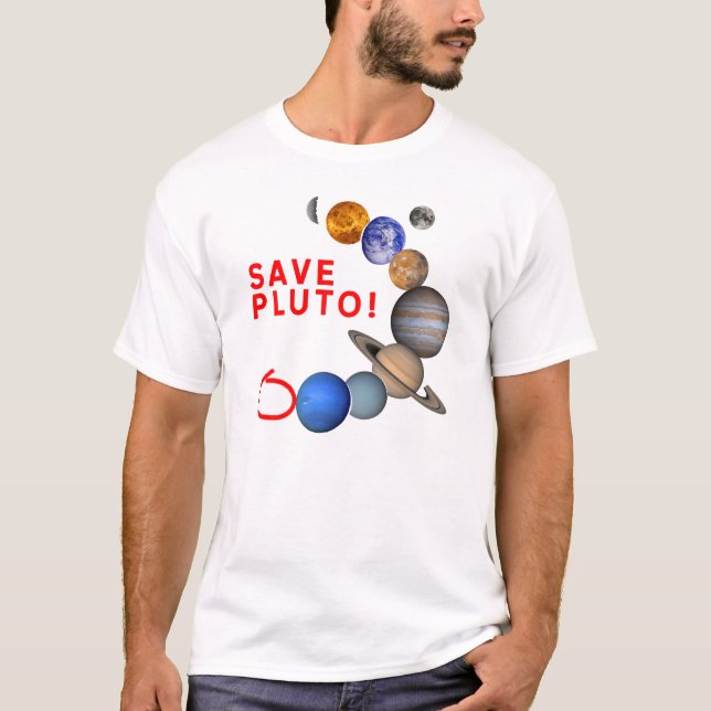 Retten Sie Pluto (Solarsystem) T-Shirt (Vorderseite)
