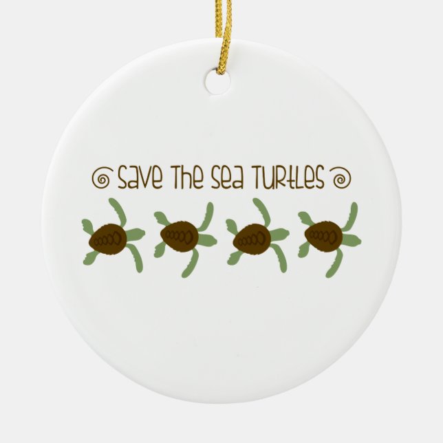 Retten Sie Seeschildkröten Keramikornament (Vorne)