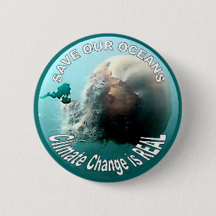 Retten Sie unsere Ozeane - Knopf Button