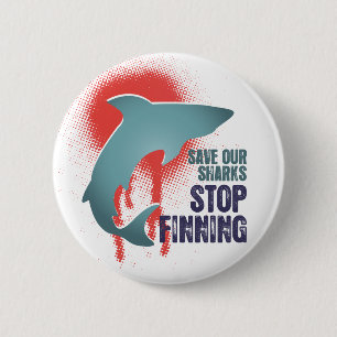 Retten Sie unseren Haifischen Halt Finning Button