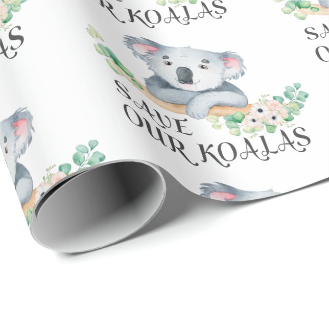 Retten Sie unseren Koala niedliches australisches Geschenkpapier (Rolleneckpunkt)