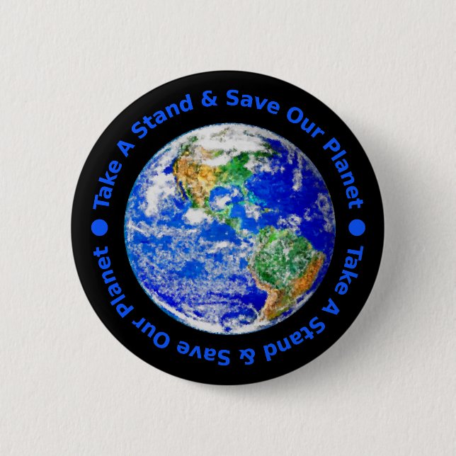 Retten Sie unseren Planeten-Knopf Button (Vorderseite)