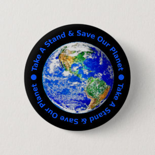 Retten Sie unseren Planeten-Knopf Button