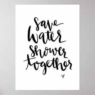 Retten Sie Wasser, Bad-Zuhause-Zitatplakat der Poster