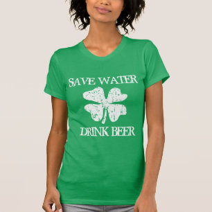 RETTEN Sie WASSER-GETRÄNK-BIER lustiges Shirt St.