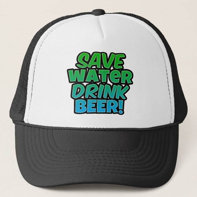 Retten Sie Wasser-Getränk-Bier Truckerkappe (Vorderseite)
