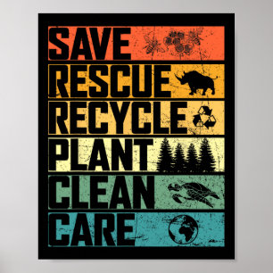 Rettend Bienen retten Tiere Pflanze Bäume saubere Poster