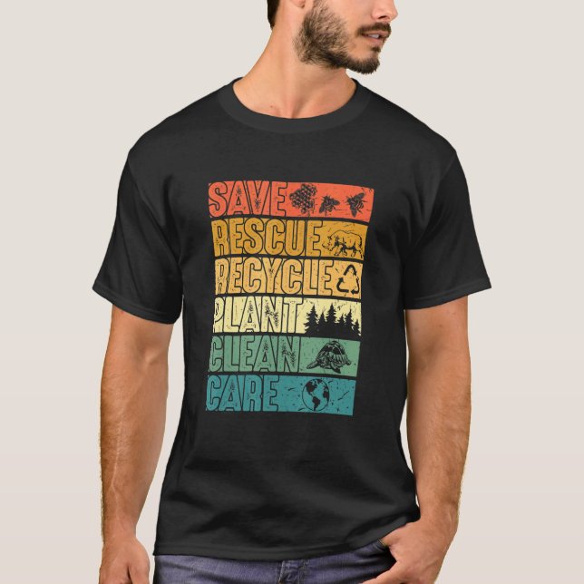Rettend Bienen retten Tiere Pflanze Bäume saubere  T-Shirt (Vorderseite)