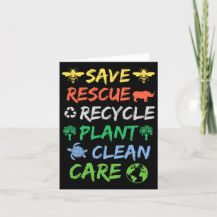Rettend Bienenrettungstiere Recycelte Earth Day Me Karte