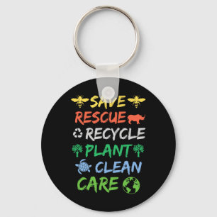 Rettend Bienenrettungstiere Recycelte Earth Day Me Schlüsselanhänger